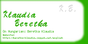 klaudia beretka business card